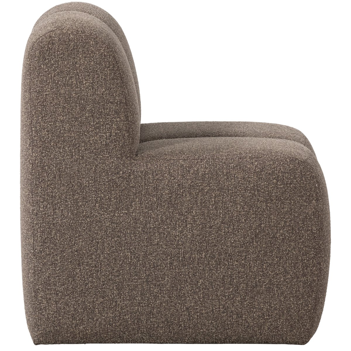 Banc de salle a manger avec dossier en bouclé L84 MOJO marron, WOOOD