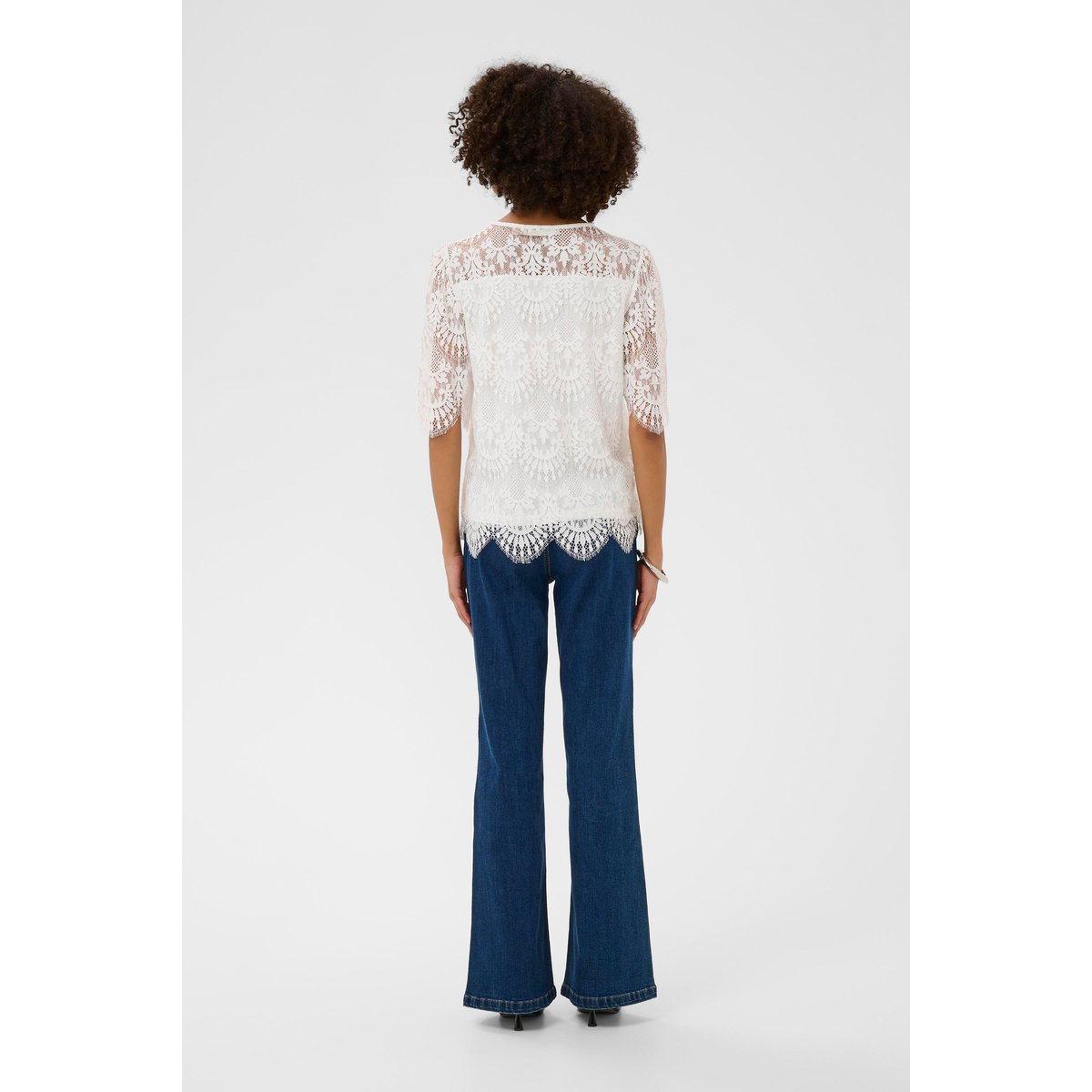 Blouse à manches courtes blanc spring gardenia, CULTURE
