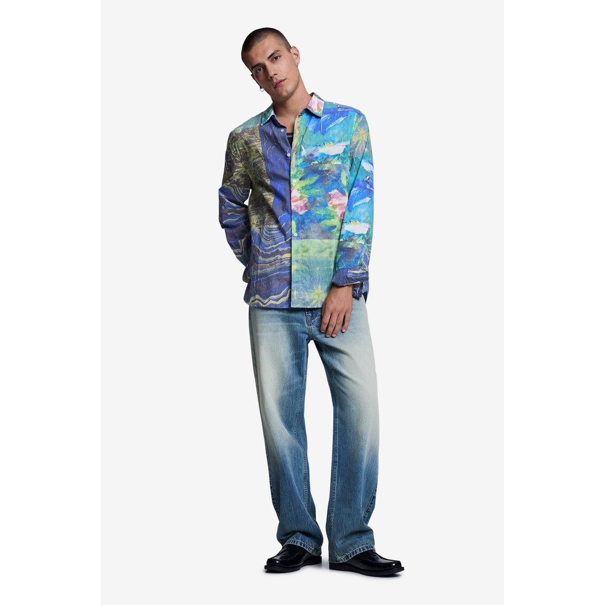 Chemise à imprimé cachemire vert, DESIGUAL