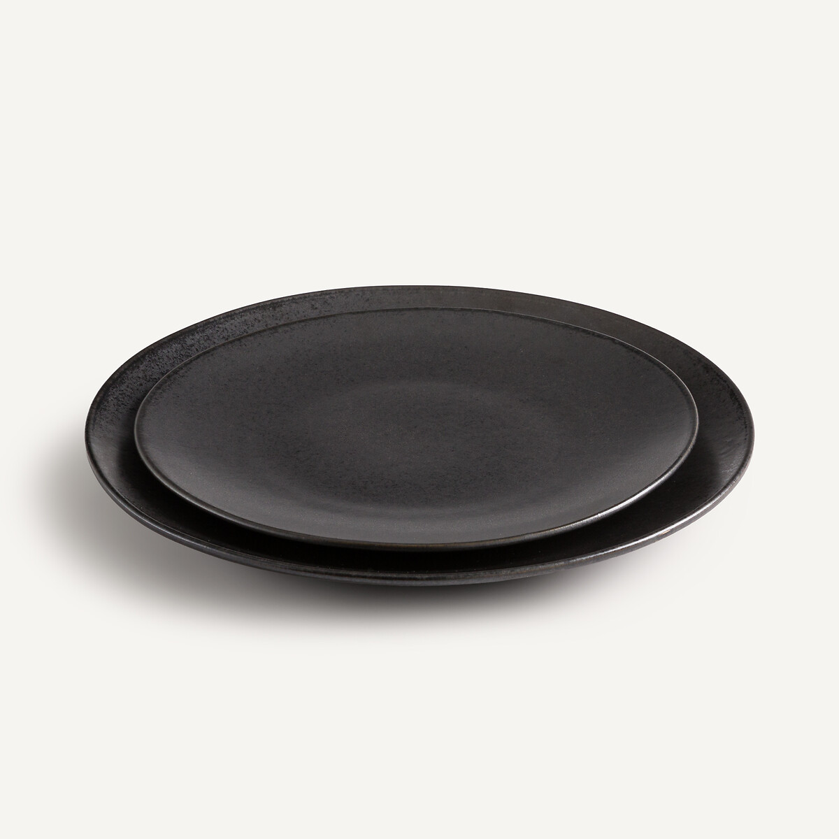 Set di 4 piatti da dessert in gres smaltato, Kanso nero , AM.PM