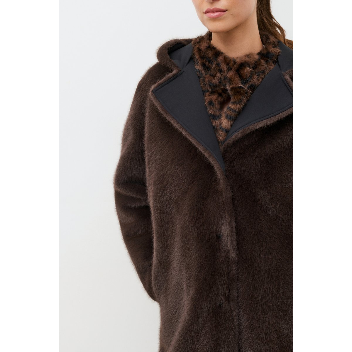 Manteau droit ceinturé GADRIAN noir, CAROLL