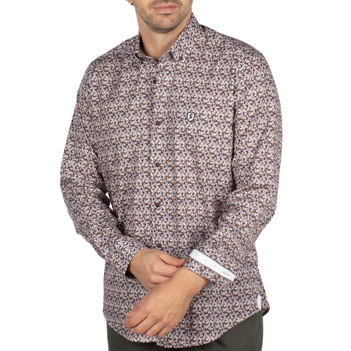 Chemise à motif flowers noir, SHILTON