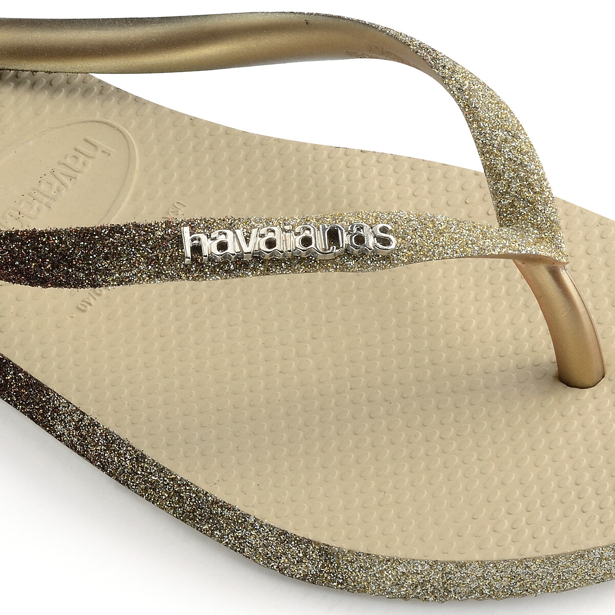 Teenslippers Slim Sparkle II beige/grijs , HAVAIANAS