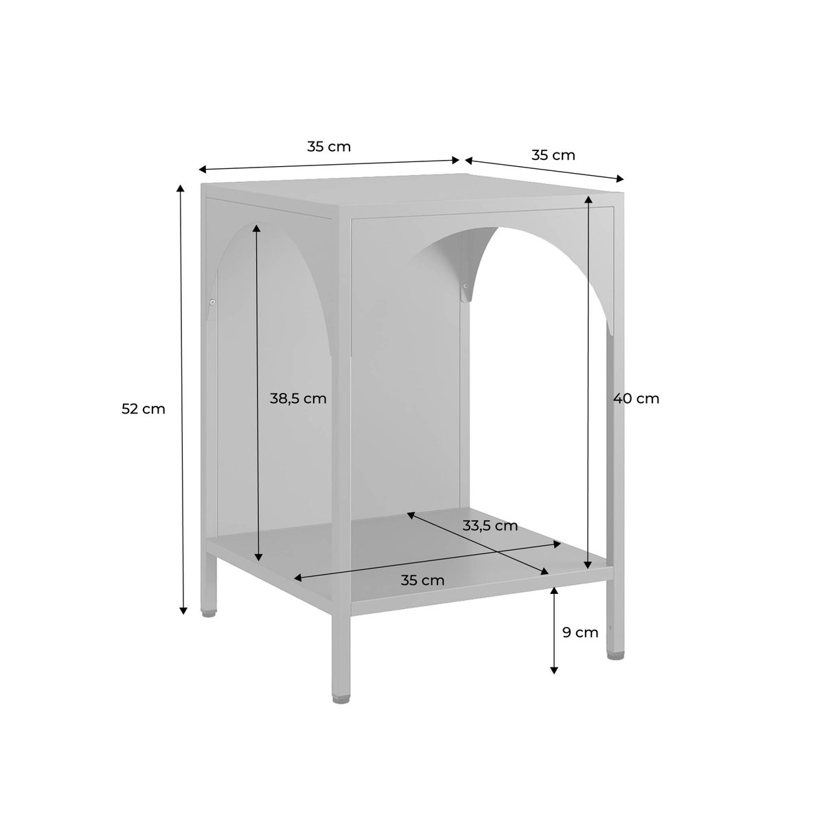 Table de chevet, table d'appoint industrielle métal SOHO rose, SWEEEK