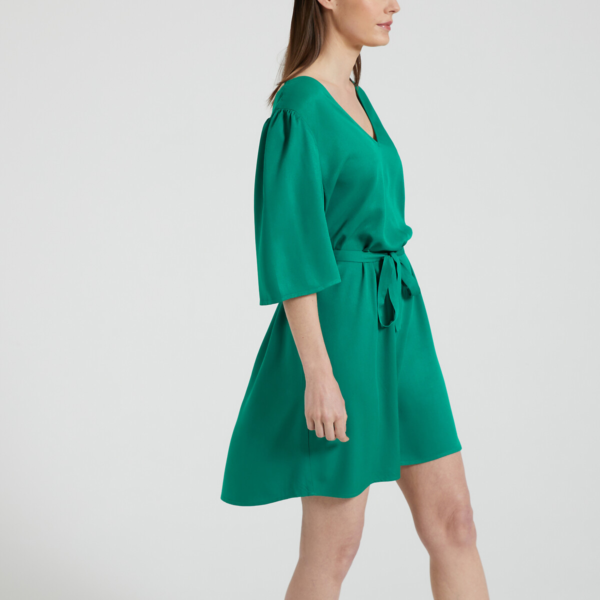 Robe droite, dos en dentelle vert, VILA