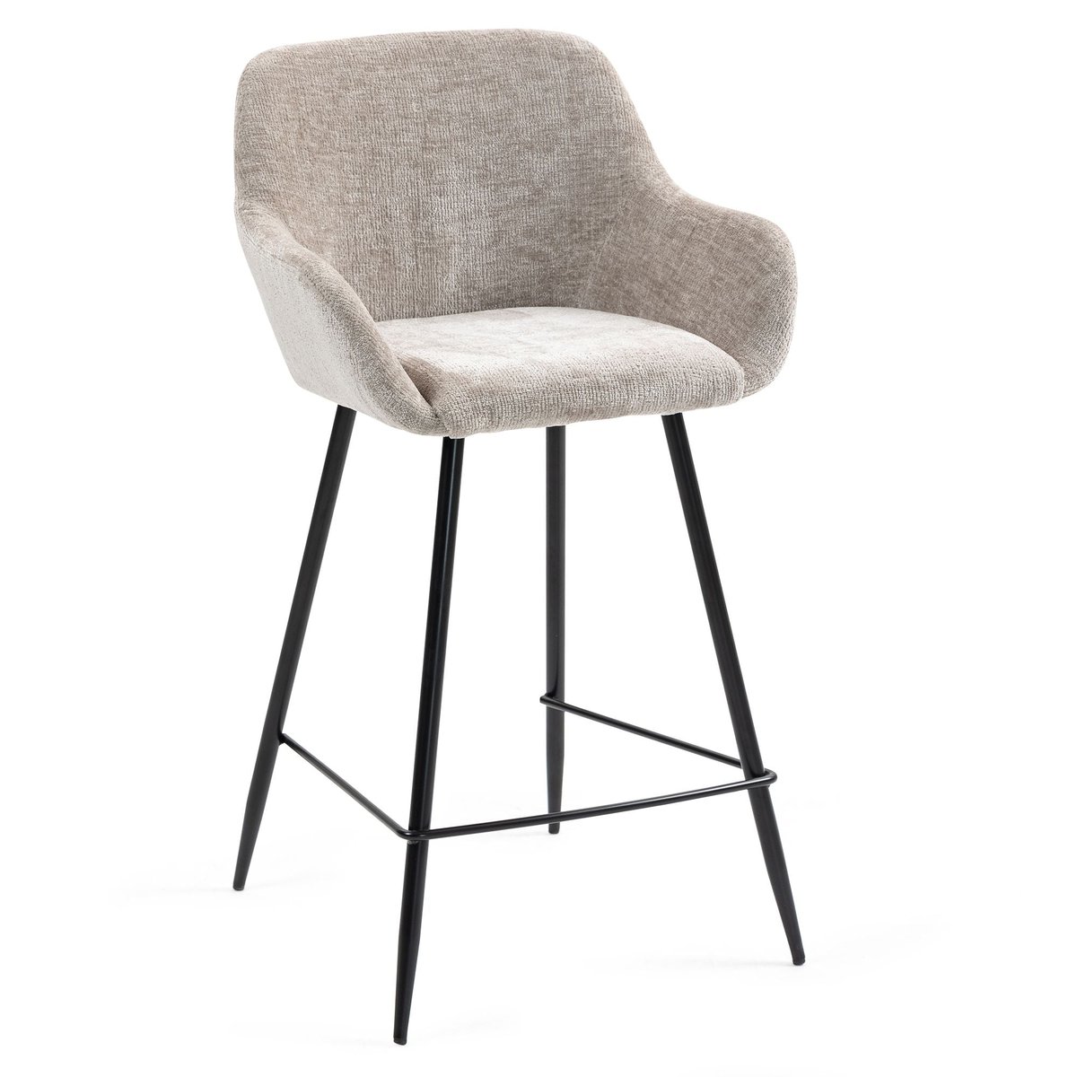 Chaise snack tissu chenille taupe, ZAGO