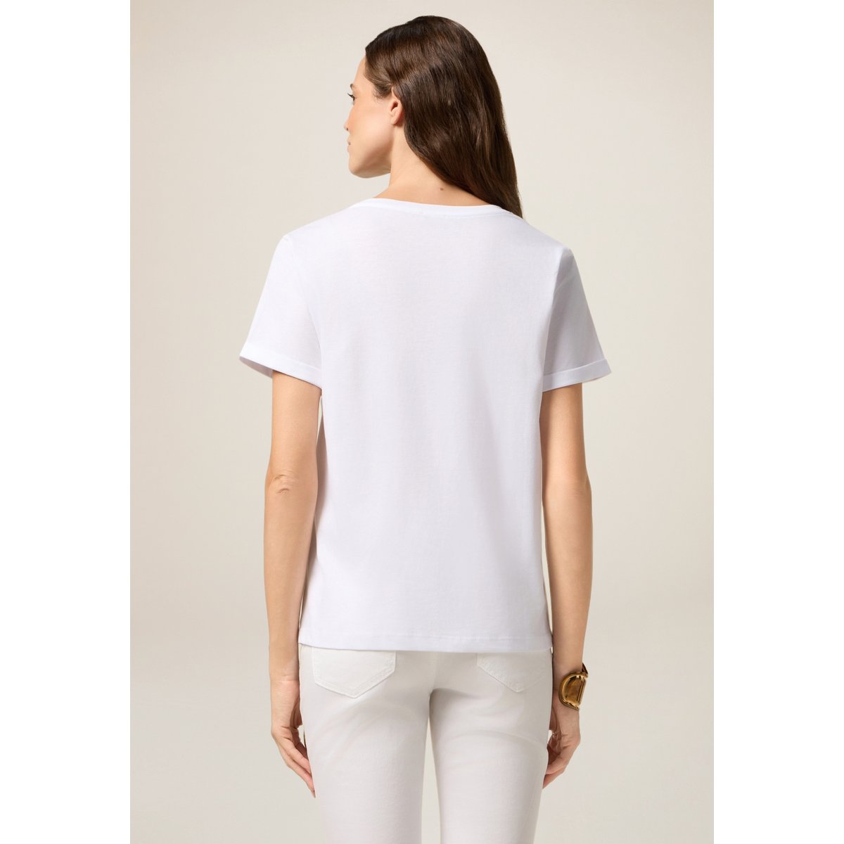 T-shirt avec impression et applications blanc, OLTRE