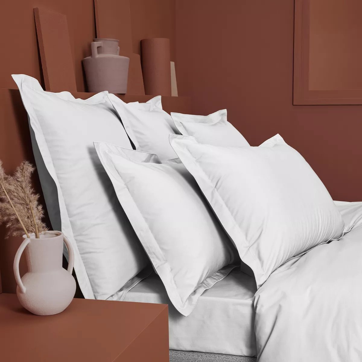 Drap housse duo b40 percale de coton LA PERCALE FRANCAISE neige, GARNIER THIEBAUT