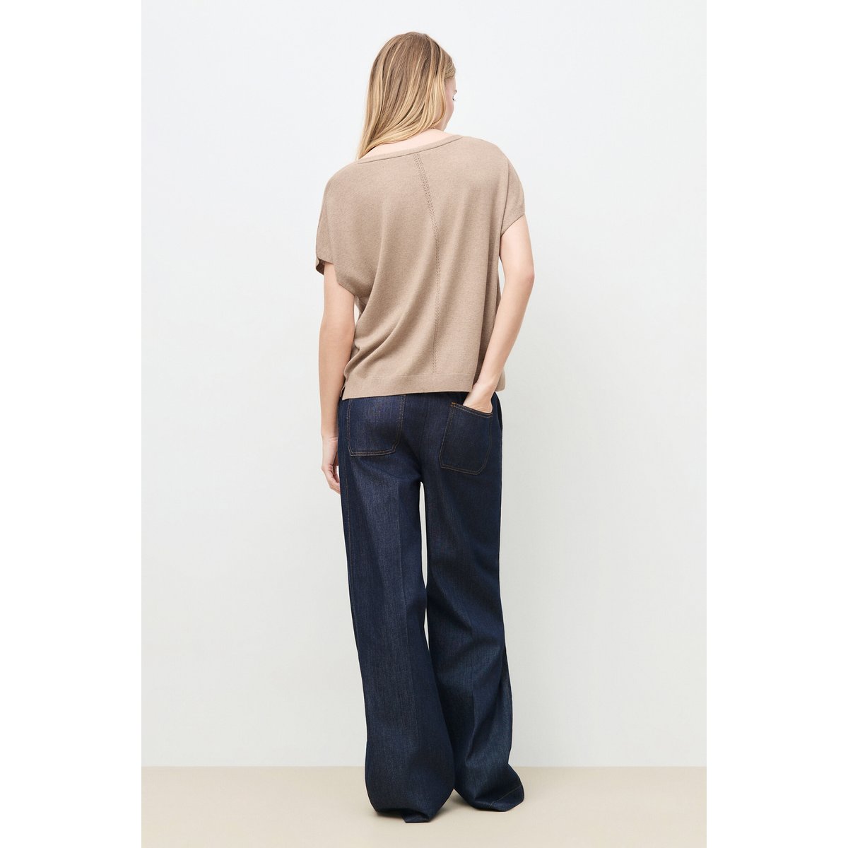 Pull ample col v MRACHEL marron clair, CAROLL
