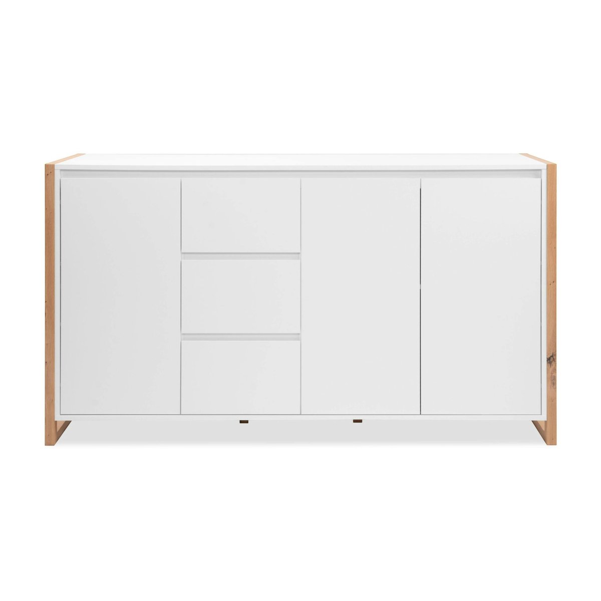 Buffet enfilade 160 cm, 3 portes 3 tiroirs ALVA blanc, PIER IMPORT