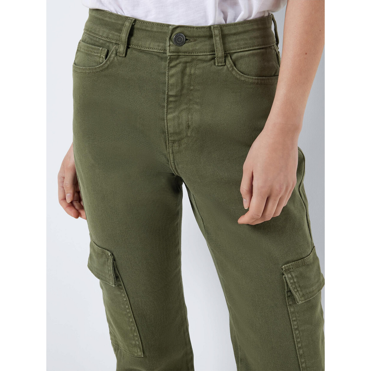High Waist Cargo Trousers khaki, NOISY MAY