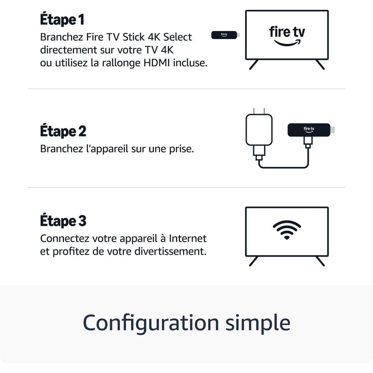 Passerelle multimédia Fire TV Stick 4K Select couleur unique, AMAZON