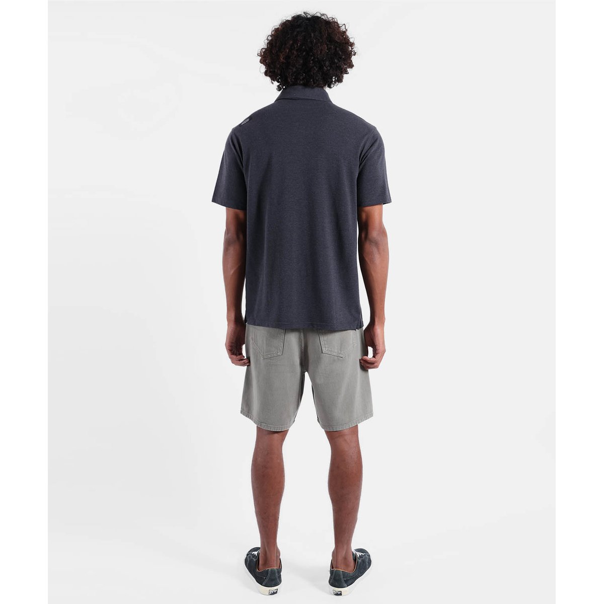 Polo manches courtes STAPLE black heather, OXBOW