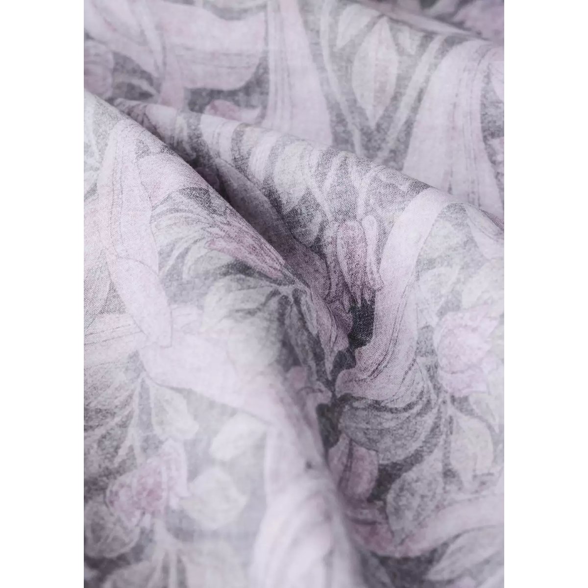 Housse de couette percale de coton 200 fils imprimé fleuri lit 135/140 cm gris foncé, MANGO HOME