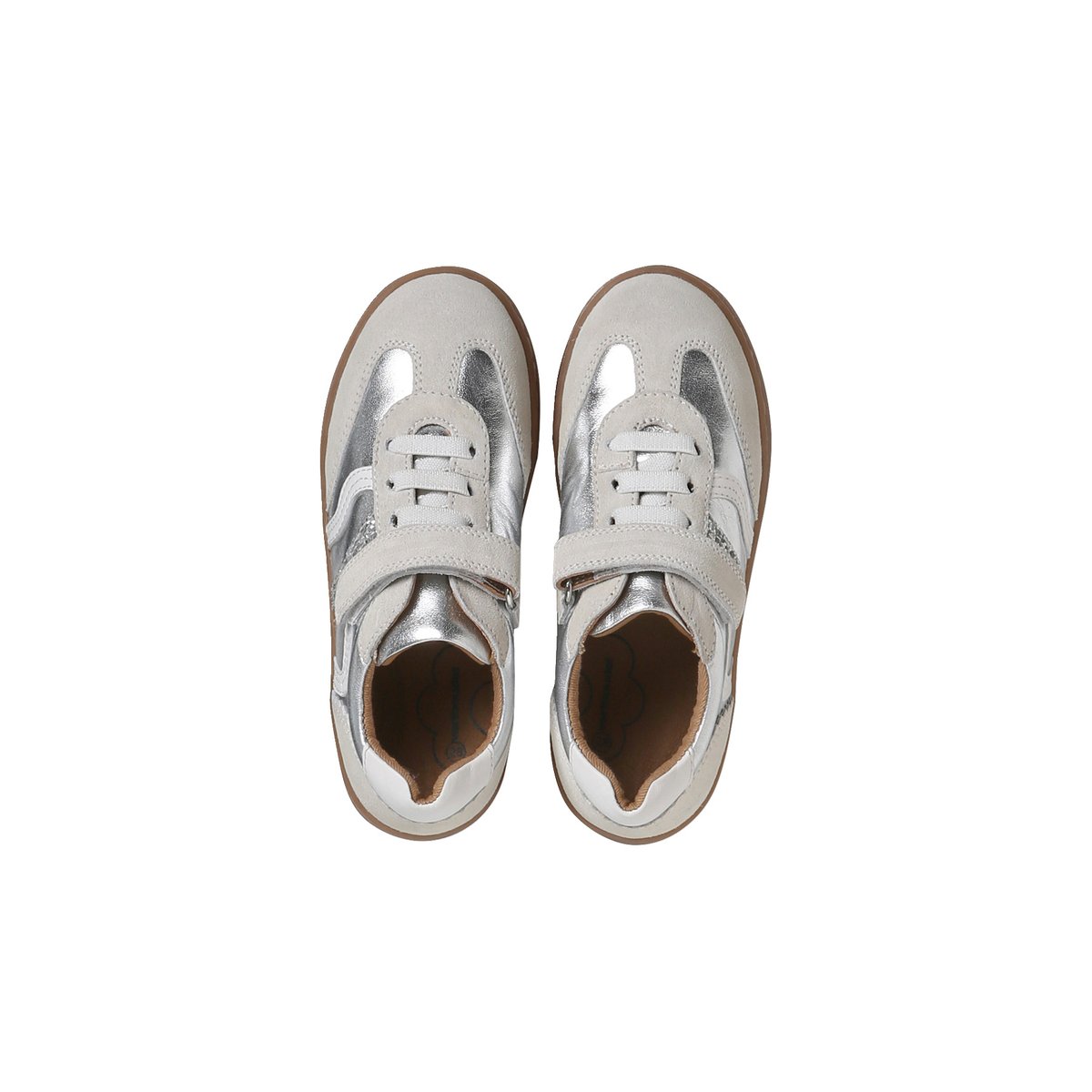 Basket basse cuir argent, VERTBAUDET