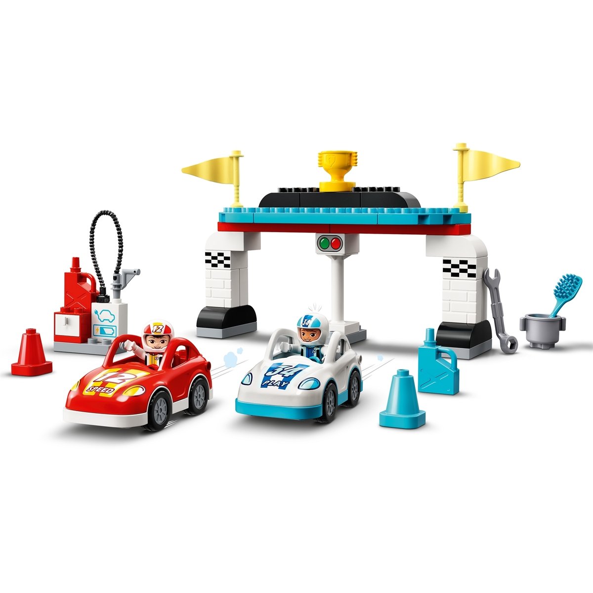 Duplo Les voitures de course multicolore, LEGO