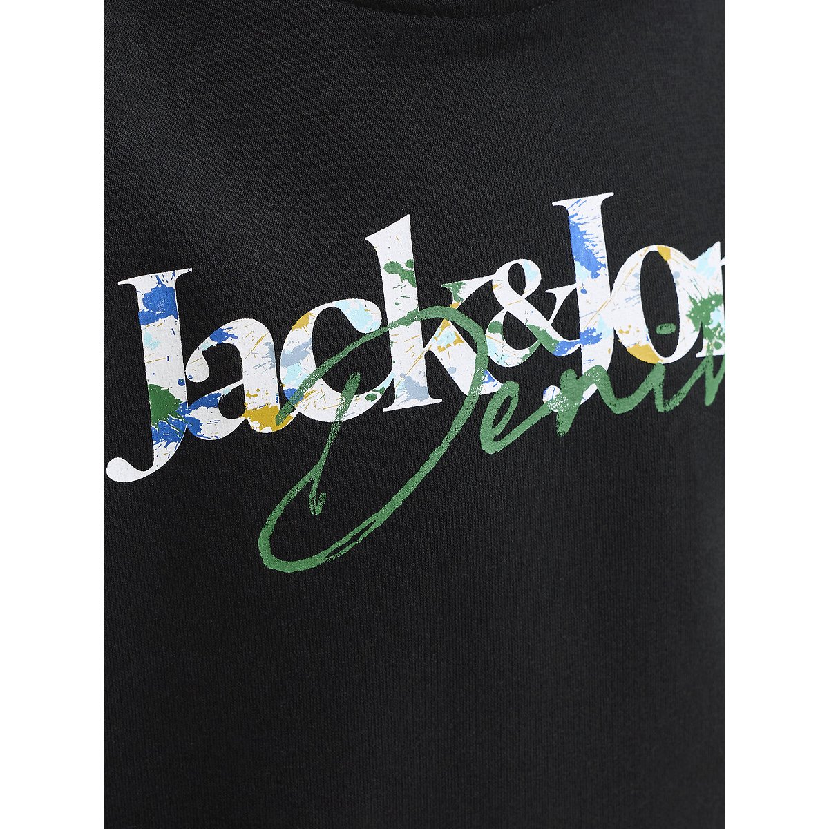 Sweat à capuche en molleton noir, JACK & JONES JUNIOR