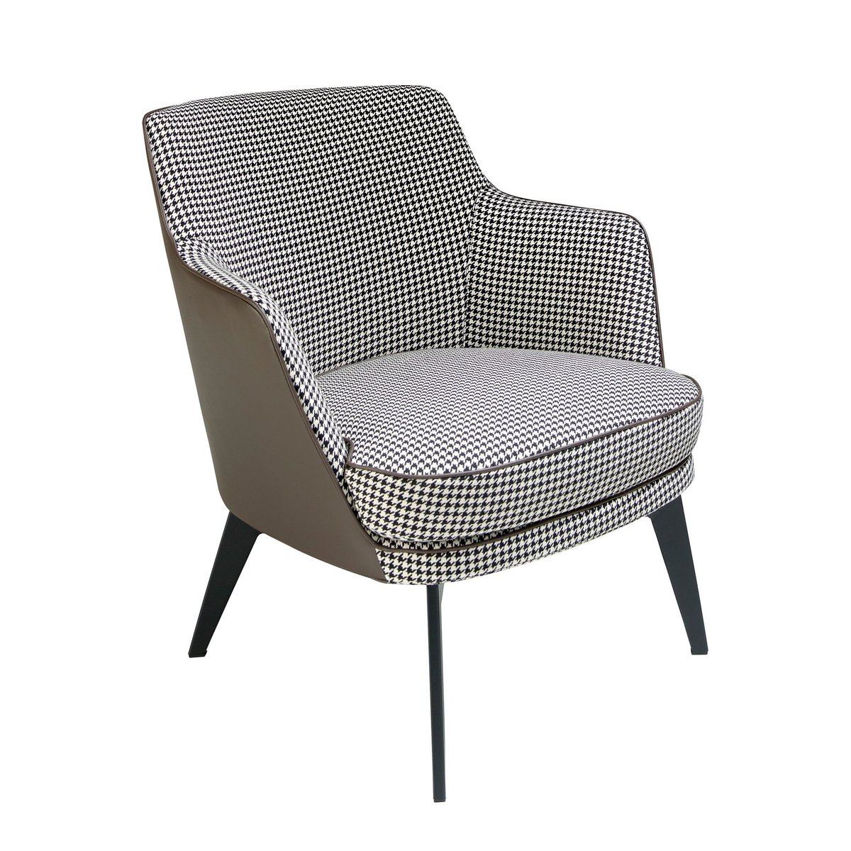 Fauteuil en similicuir et tissu et blanc | noir | marron, ANGEL CERDA