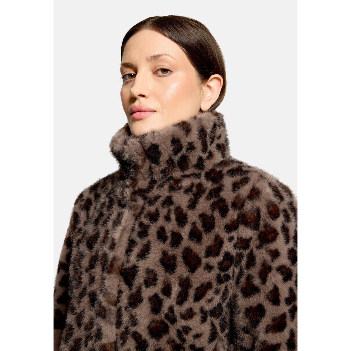 Veste en peluche à col droit taupe/marron, BETTY BARCLAY