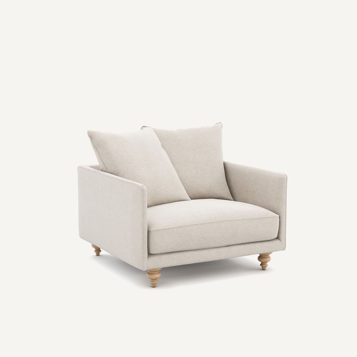 Fauteuil, en toile chinée, LAZARE ivoire, AM.PM