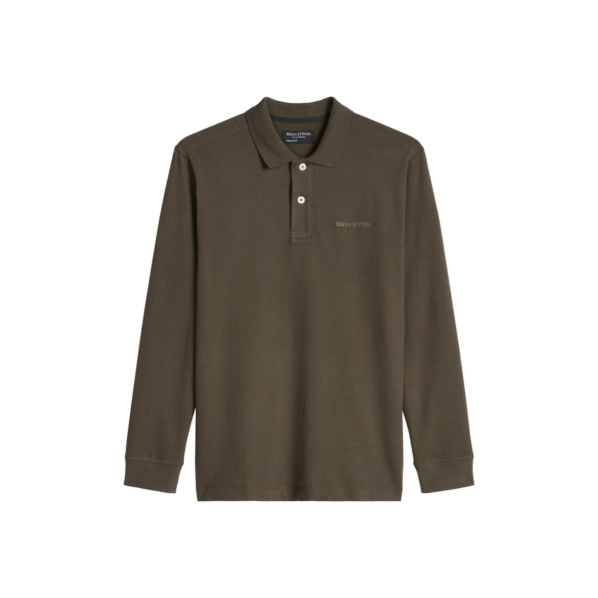 Polo coupe classique en jersey de coton bio épais marron, MARC O'POLO