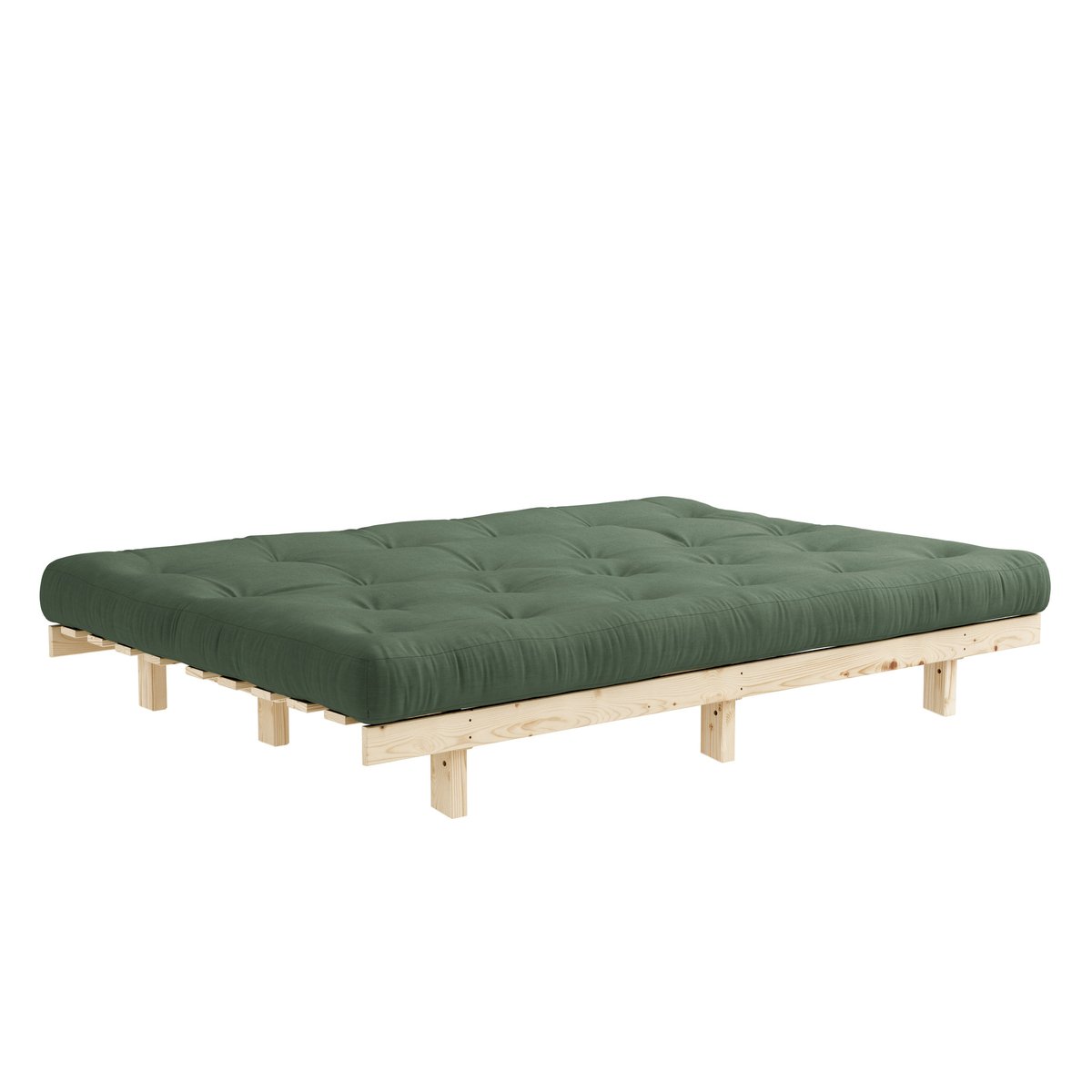 Banquette ajustable LEAN avec matelas futon kaki, KARUP DESIGN
