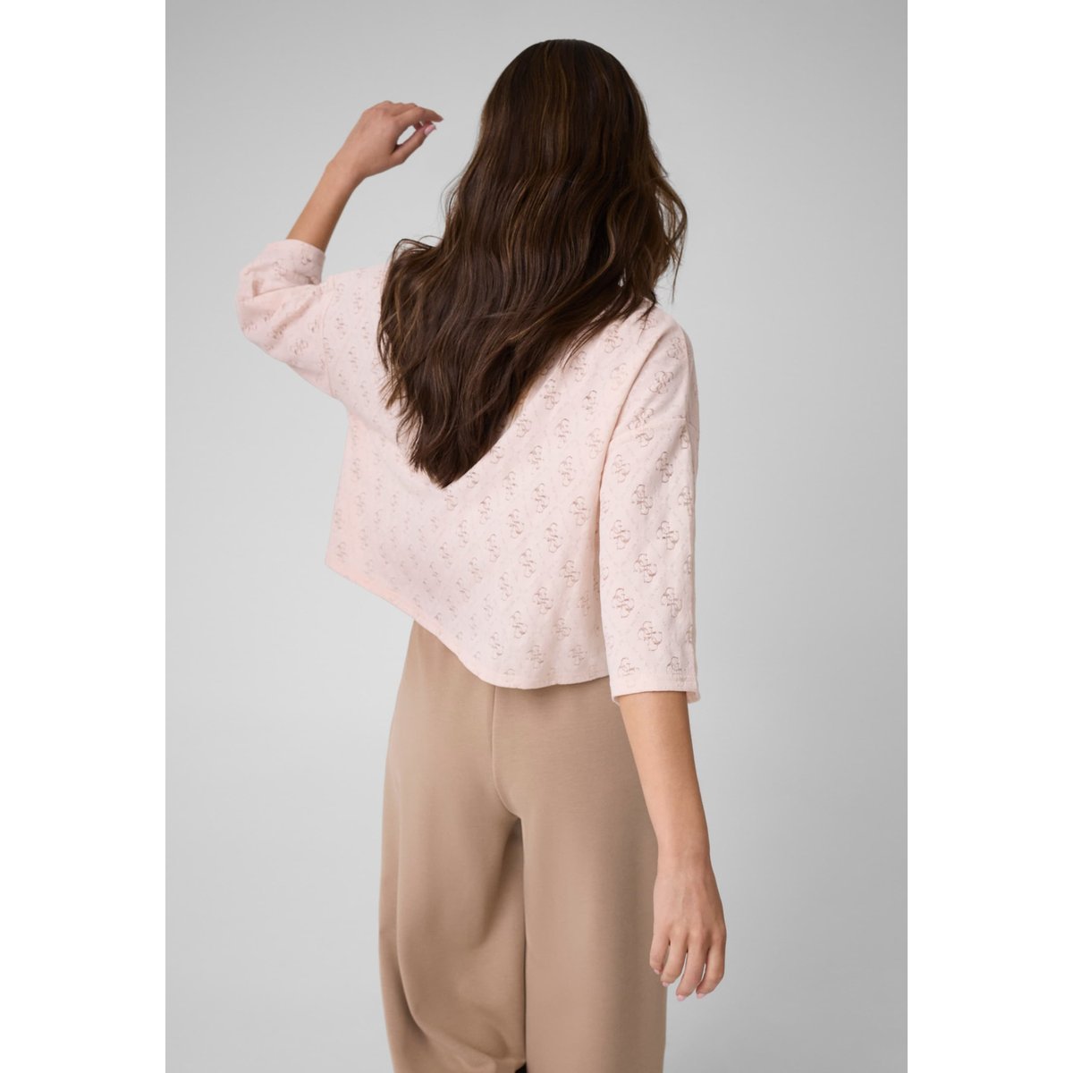 T-Shirt Crop Avec Logo 4G rose, GUESS
