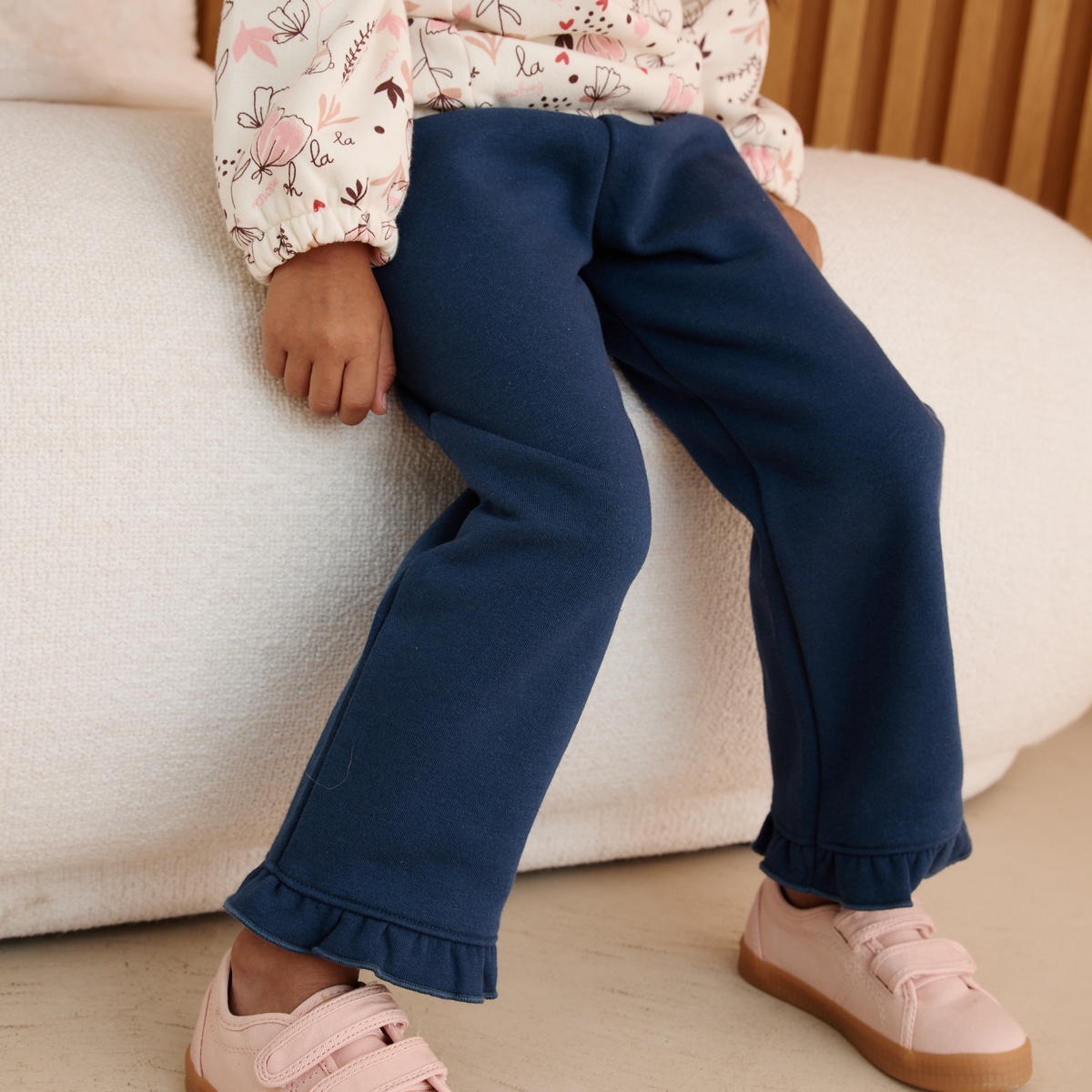 Pantalon bébé en molleton Ollie bleu, PETIT BEGUIN