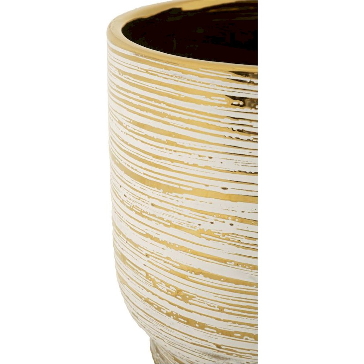Lot de 2 vases en céramique reliefs GLAM blanc et or, RECOLLECTION
