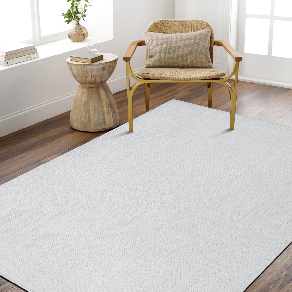 Tapis salon aspect jute à motif lignes ivoire JUTA ASPECT LIGNES ivoire, THE DECO FACTORY