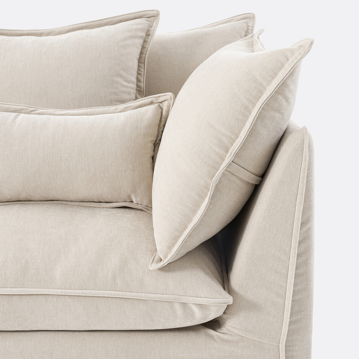 Méridienne gauche, déhoussable, en polyester chiné, ODNA beige, LA REDOUTE INTERIEURS