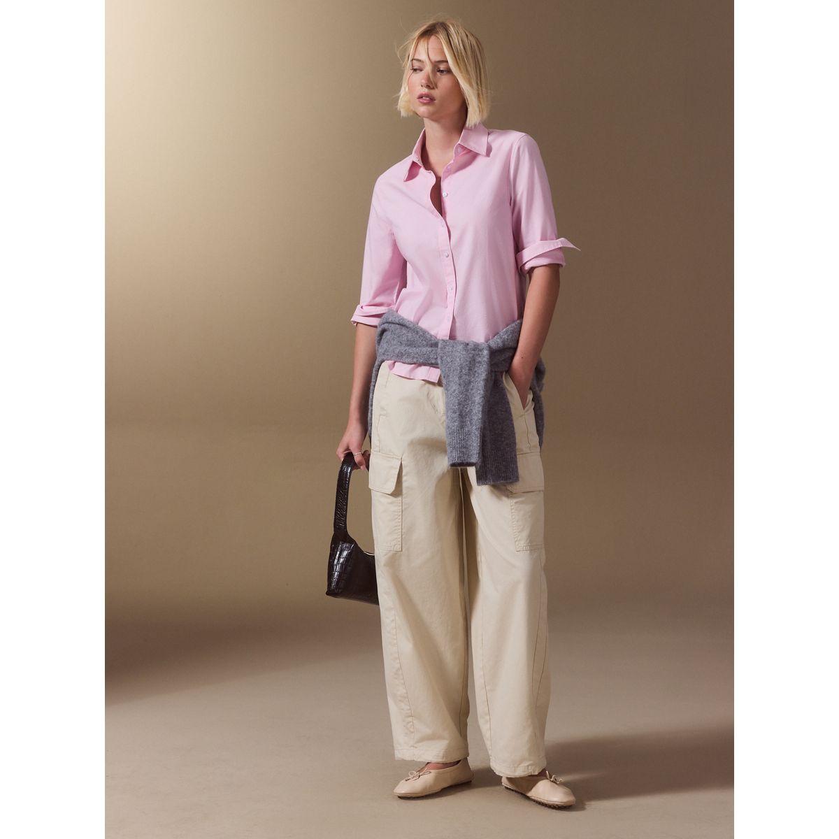 Chemise oxford coupe slim rose, NEXT