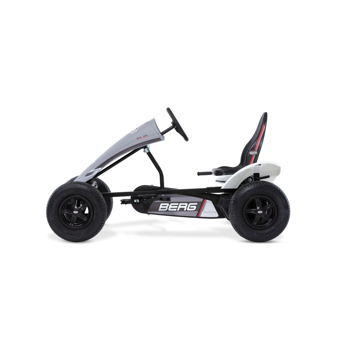 Kart à Pédales pour Enfants, 5+ Ans, XL Race GTS BFR-3 grey/white, BERG TOYS