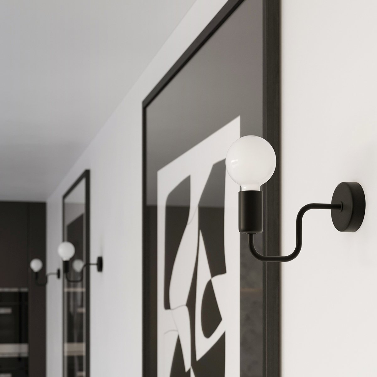 Lustre Acier Noir E27 8 Vector noir, EDEN