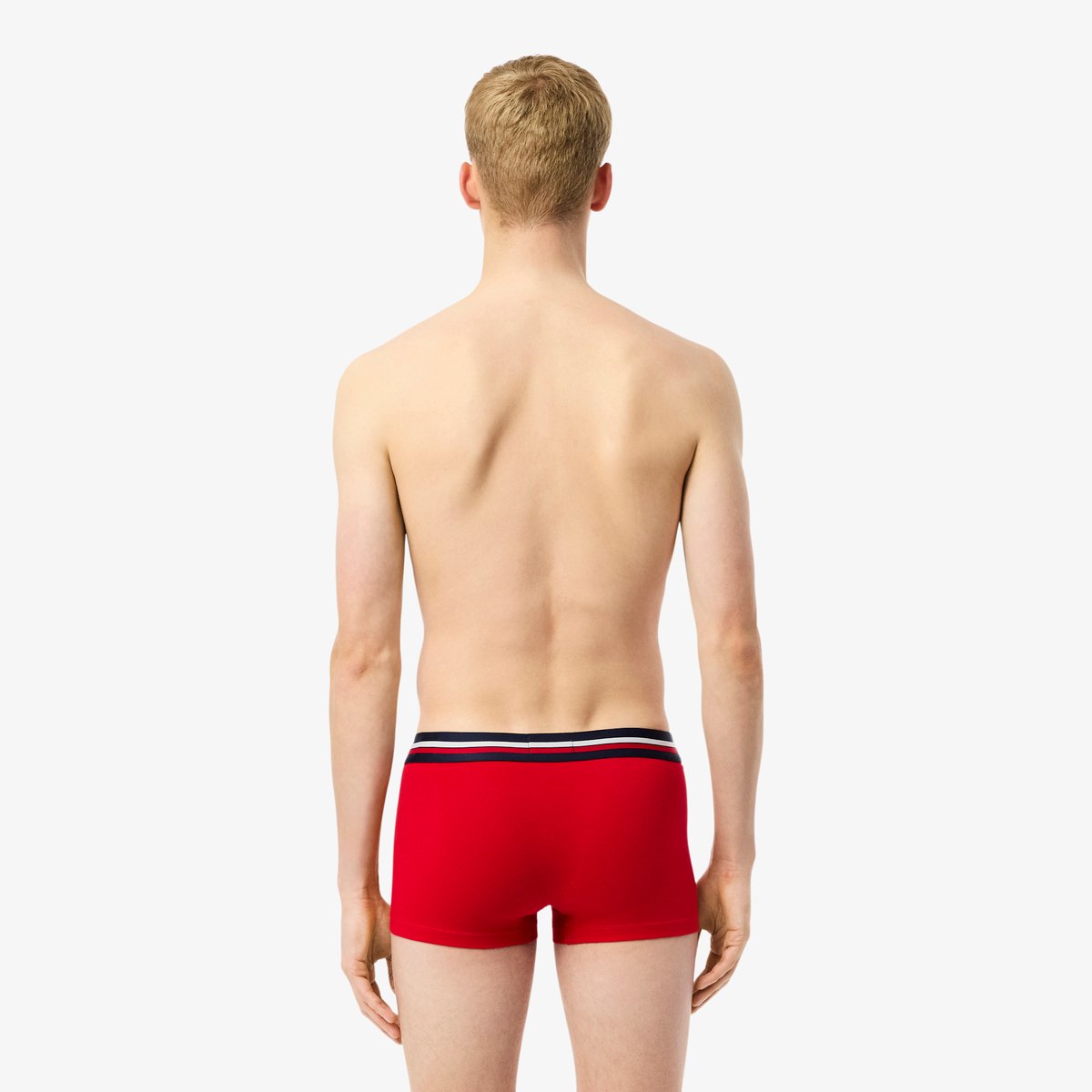Lot de 3 boxers courts coton stretch bleu-w34, LACOSTE