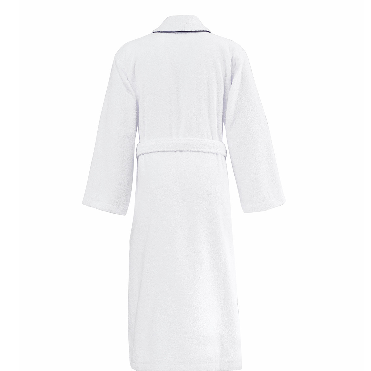 Peignoir brodé col châle 420 g/m² AGATHA blanc, SENSEI MAISON