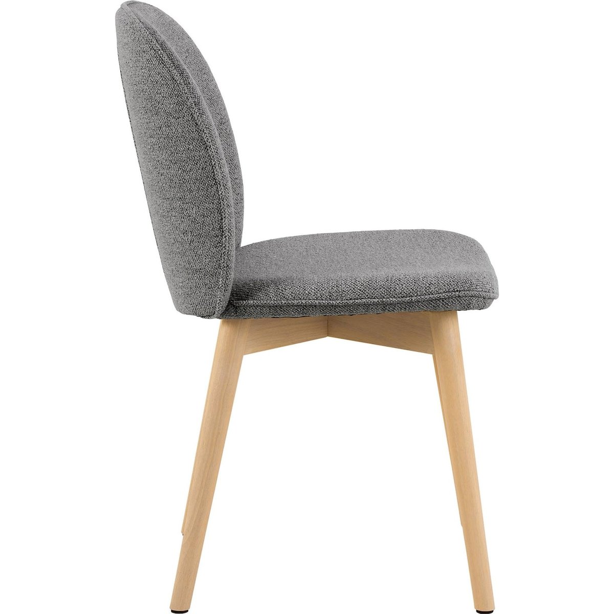 Chaise rembourrée collection CALDERS gris et bois clair, RECOLLECTION