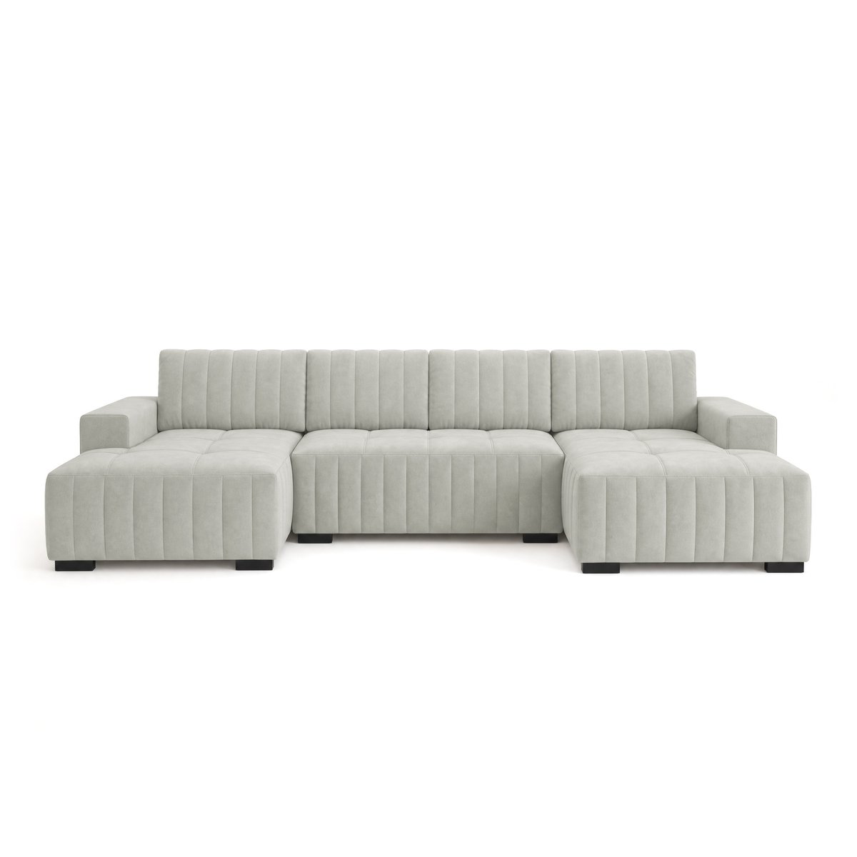 Canapé Panoramique Convertible Velours 7 places - LAZARE blanc, LISA DESIGN