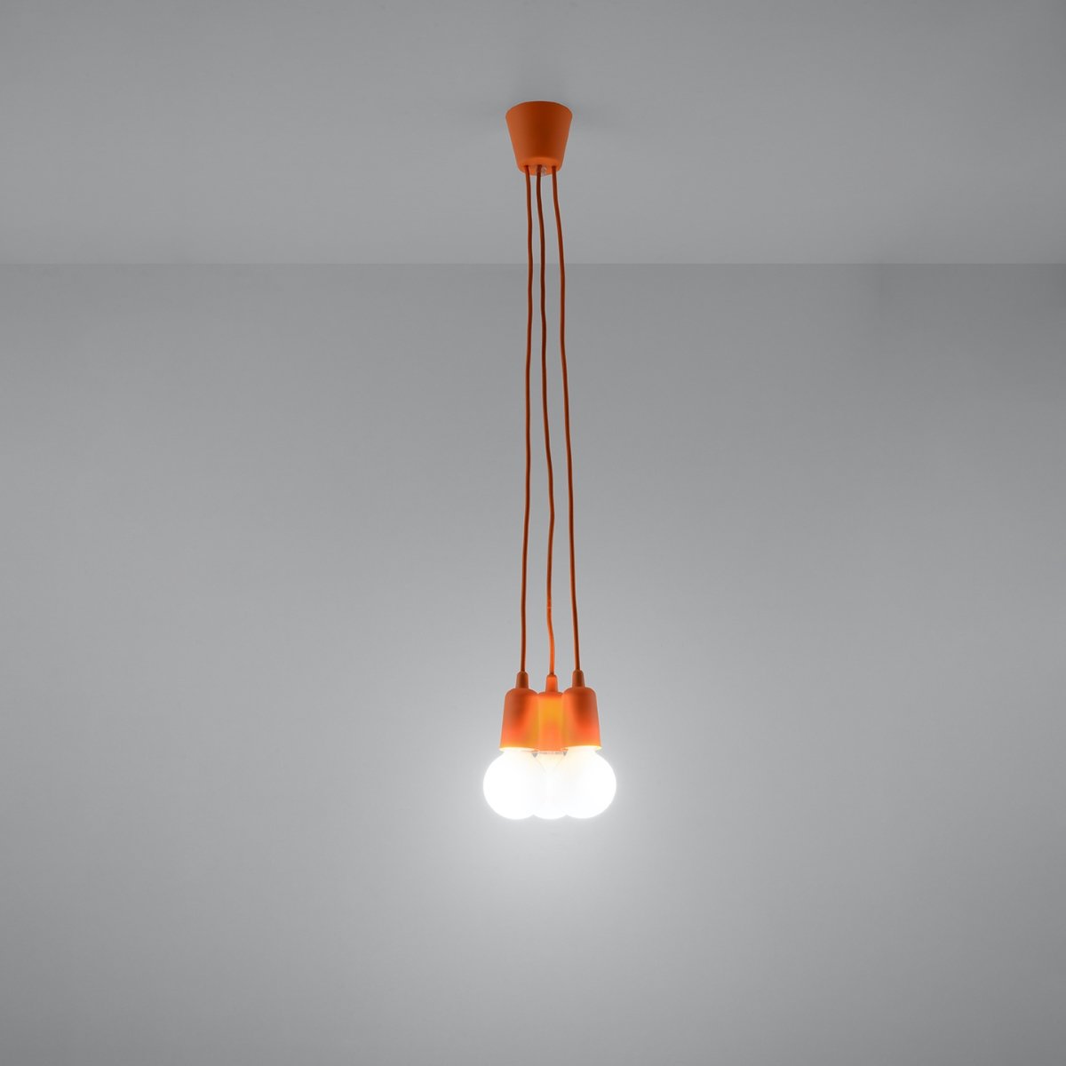 Suspension PVC Orange E27 3 Diego orange, EDEN