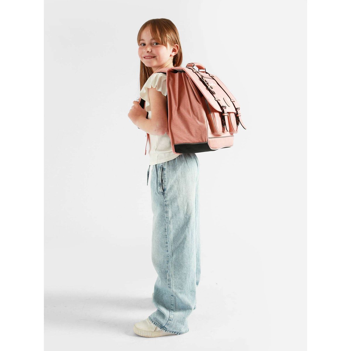 Cartable 3 compartiments totaly old pink, CAMELEON