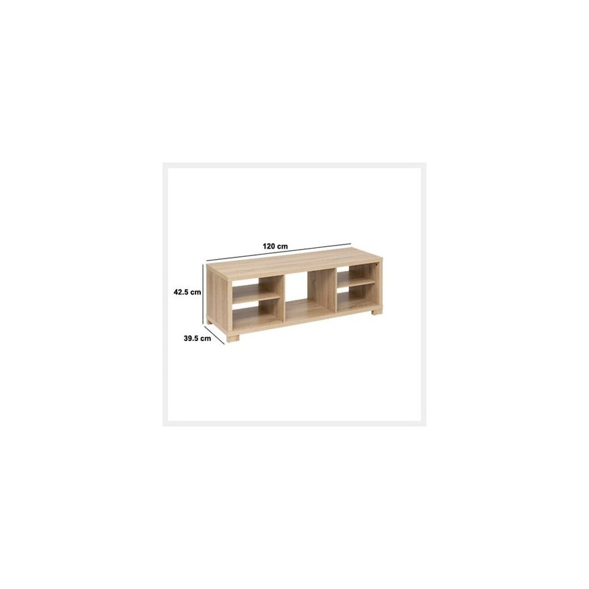 Meuble TV imitation bois beige, ATMOSPHERA