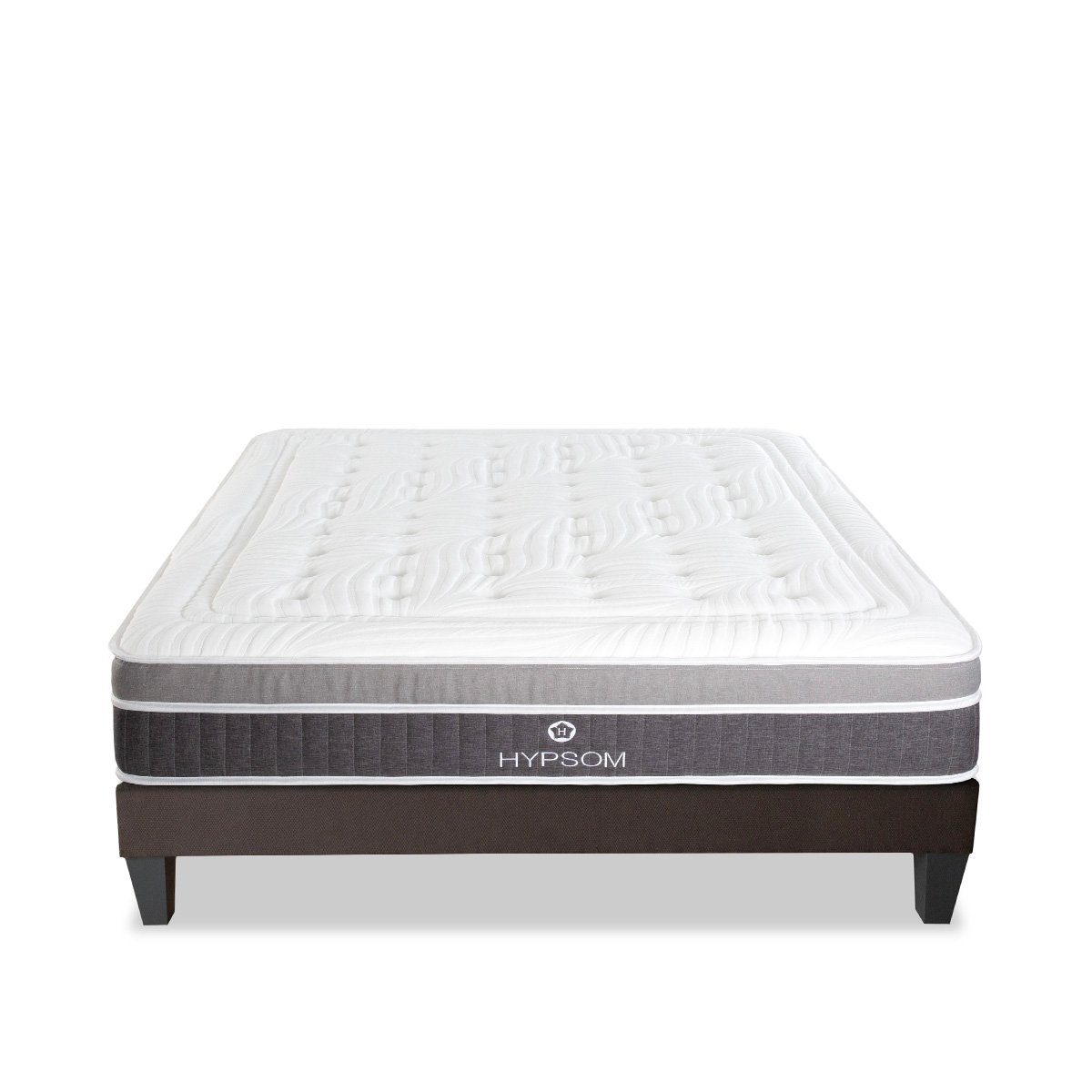Ensemble ELEGANCE place Matelas Mémoire de forme + Sommier Bois blanc, HYPSOM