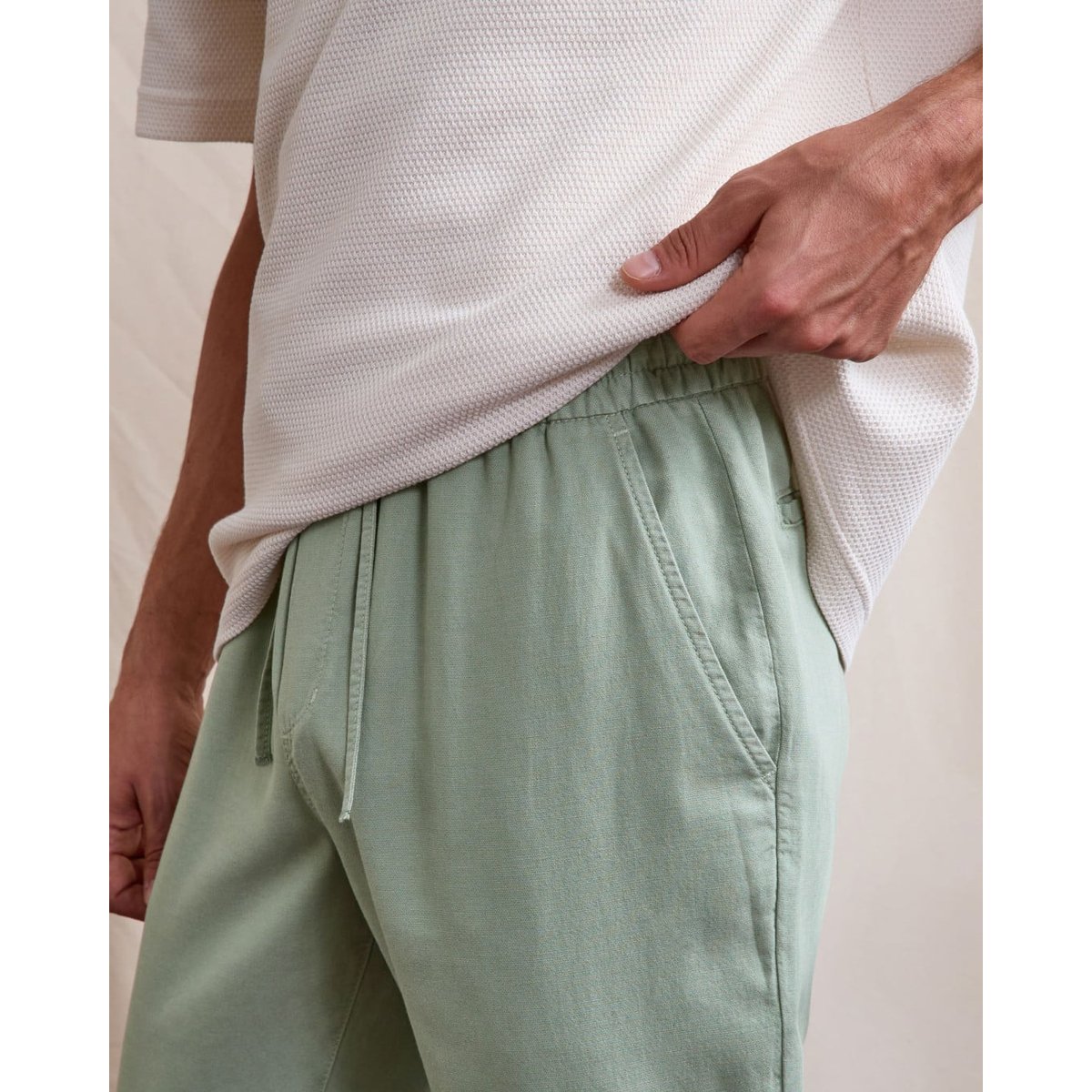 Pantalon élastique DREUILLE vert clair, FAGUO