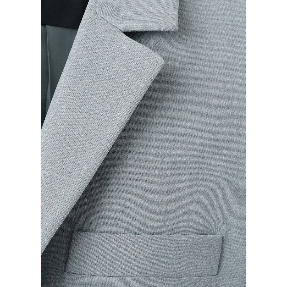 Blazer de costume droit avec poches à rabat bleu, MANGO