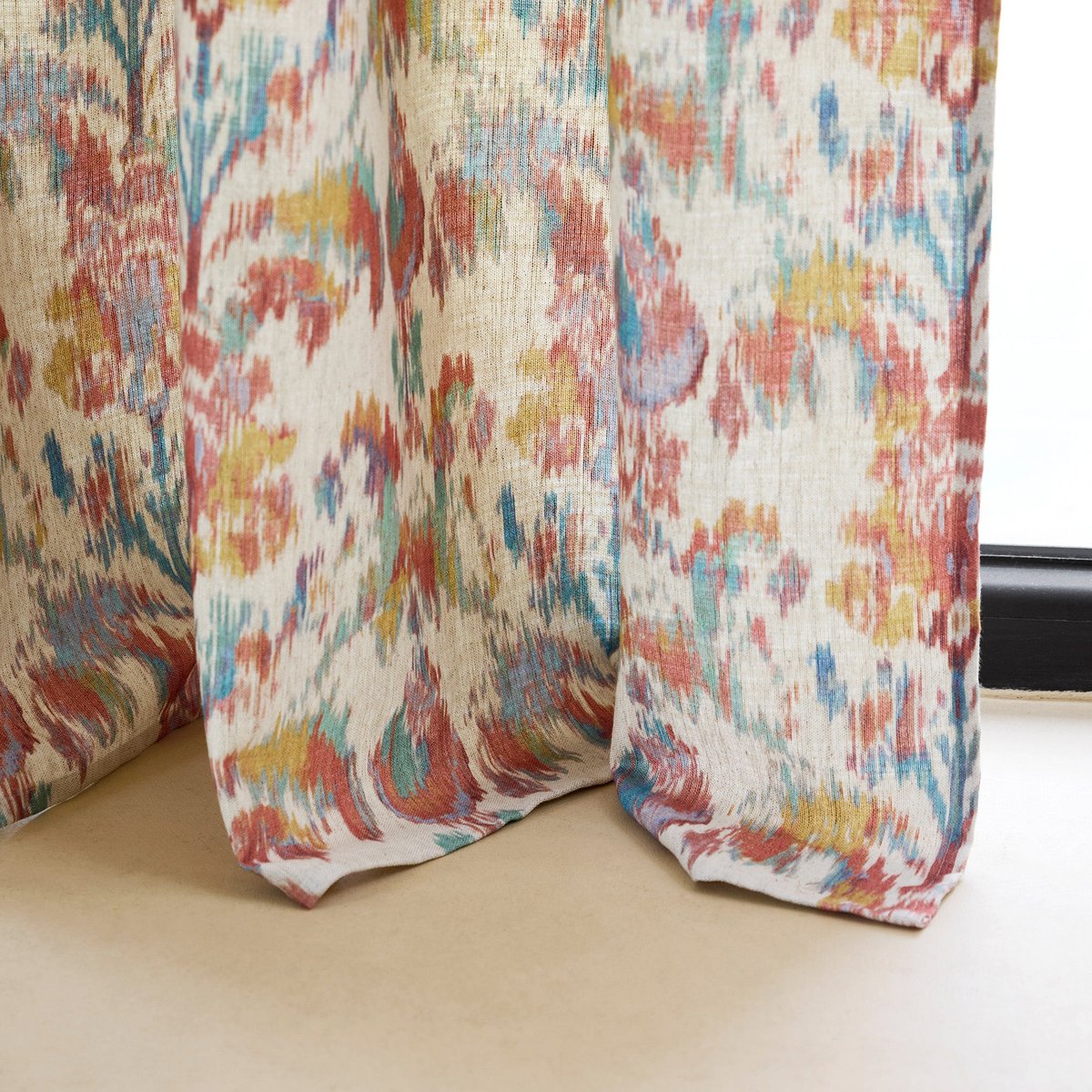 Rideau À Galon Fronceur en Motif ikat imprimé SHINTA naturel et coloré, MADURA