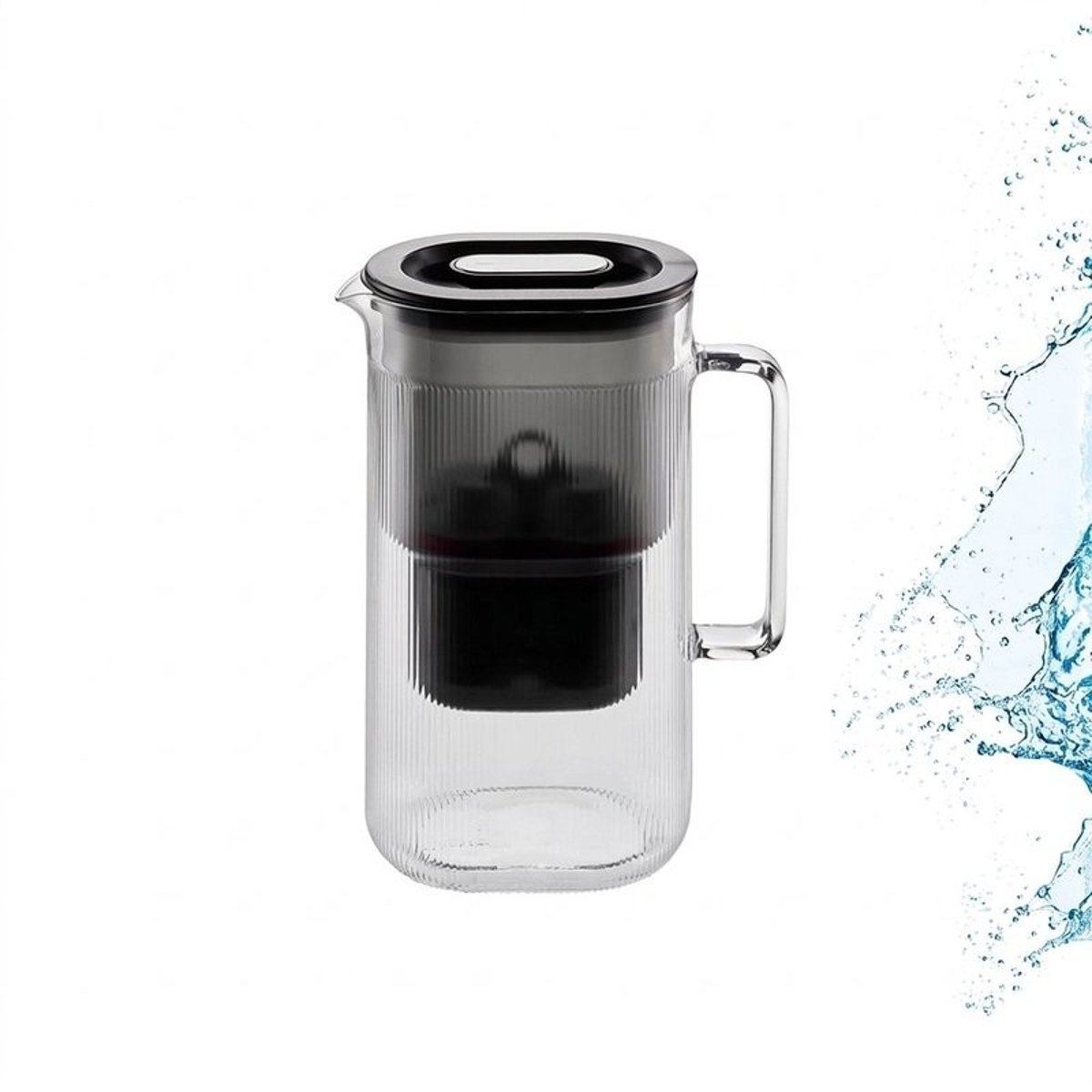 Carafe filtrante avec cartouche filtrante PURALIS noir/argent/transparent, GEFU
