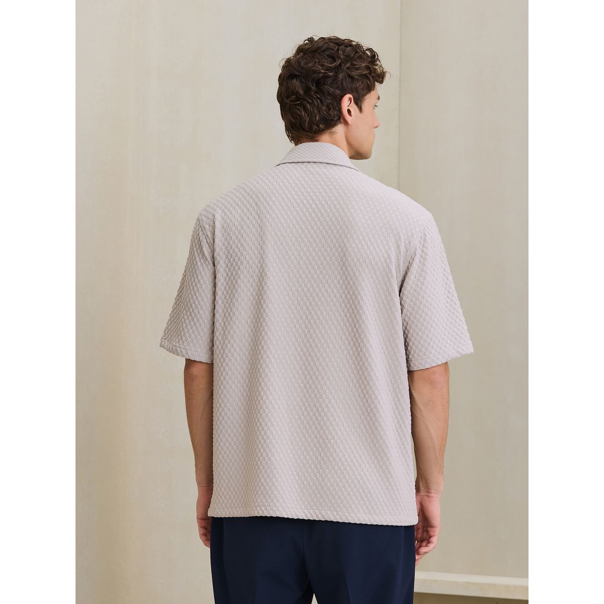 Chemise en jersey texturé à manches courtes naturel, NEXT