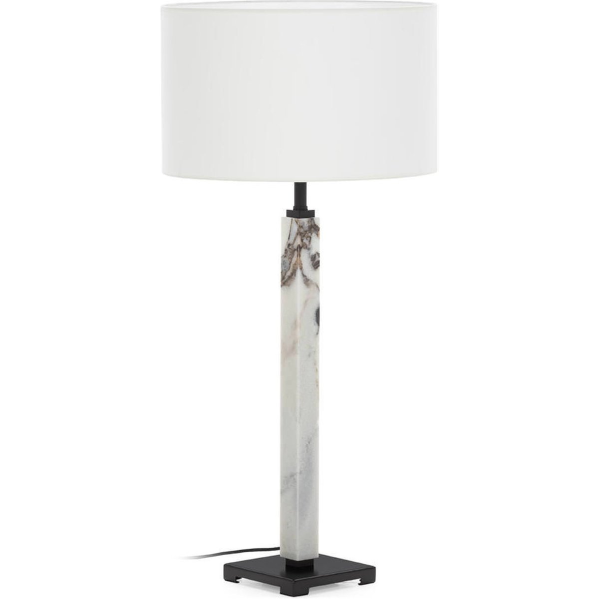Lampe de table en marbre et métal blanc et noir, RECOLLECTION