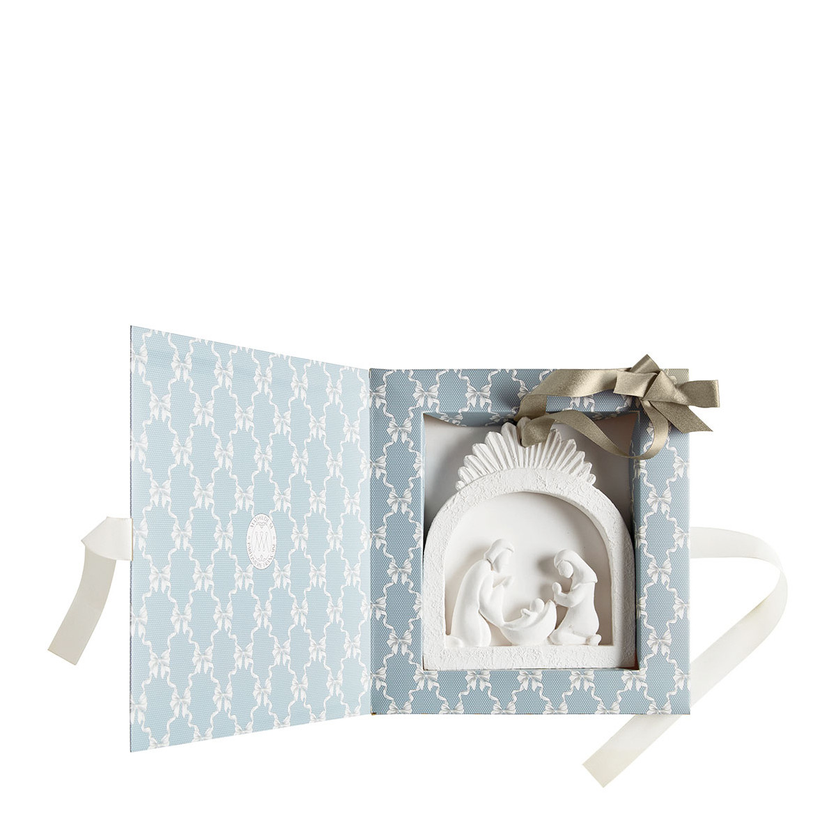 Crèche parfumée Musc Irisé RUBANS DE FÊTE blanc, MATHILDE M