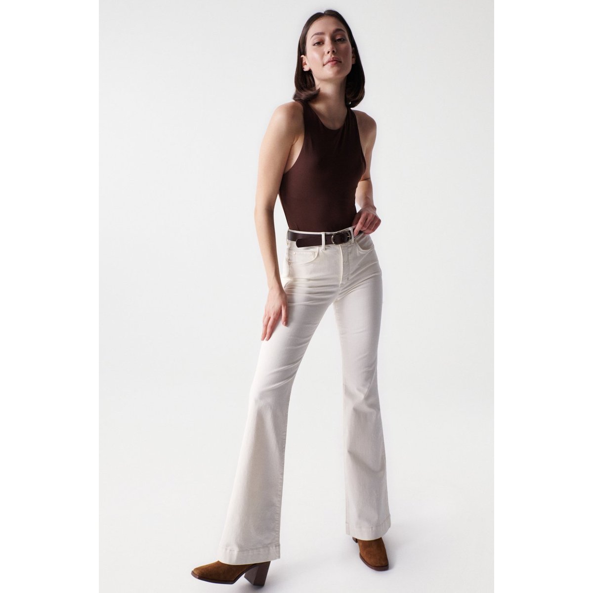 JEAN FAITH PUSH IN FLARE ecru, SALSA JEANS
